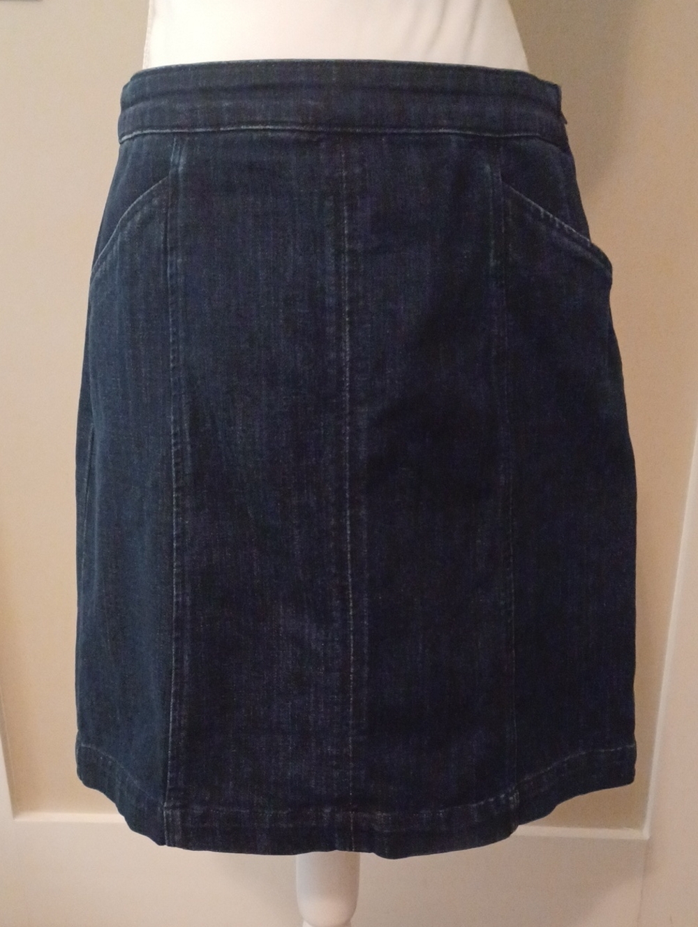 Talbots Dark Blue Denim A-Line Skirt